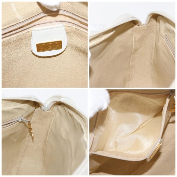 GUCCI Flora Shoulder Bag Canvas Beige Gold 001 - Picture 15 of 16